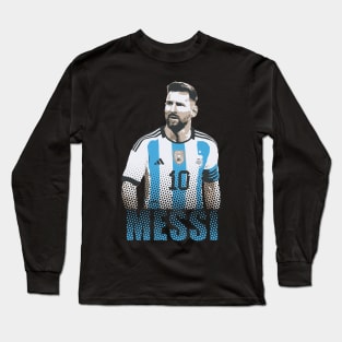 Messi Tribute - Lionel Soccer Player Goat Messi - Ronaldo Soccer Mbappe Messi Argentina Maradona Michael Jordan Inter Miami Ronaldinho Argentina Cristiano Ronaldo - 10 - Barcelona vs real Madrid - World Cup - Mundial de Futbol Long Sleeve T-Shirt